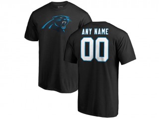 Carolina Panthers Black Personalized Icon Name & Number T-Shirt