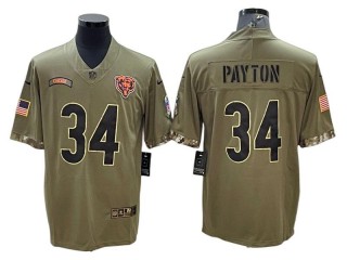 Chicago Bears #34 Walter Payton Olive 2022 Salute To Service Limited Jersey