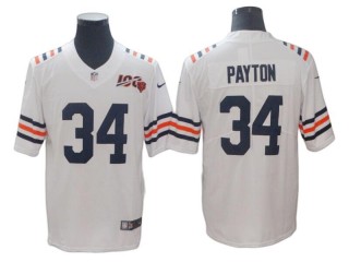 Chicago Bears #34 Walter Payton White Alternate 100th Season Vapor Limited Jersey