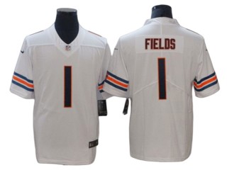 Chicago Bears #1 Justin Fields White Vapor Limited Jersey