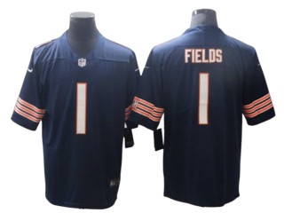 Chicago Bears #1 Justin Fields Navy Vapor Limited Jersey