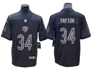 Chicago Bears #34 Walter Payton Black RFLCTV Limited Jersey