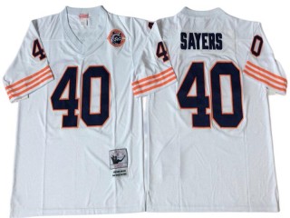 M&N Chicago Bears #40 Gale Sayers White Legacy Jersey-Big Number