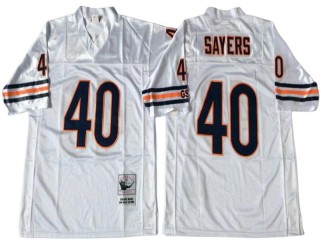 M&N Chicago Bears #40 Gale Sayers White Legacy Jersey-Small Number
