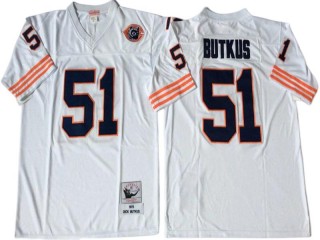 M&N Chicago Bears #51 Dick Butkus White Legacy Jersey-Big Number