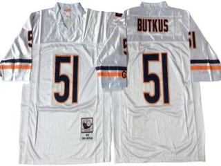 M&N Chicago Bears #51 Dick Butkus White Legacy Jersey-Small Number