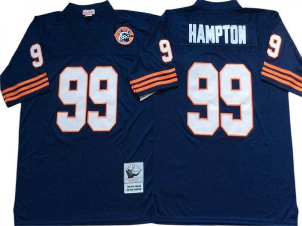 M&N Chicago Bears #99 Dan Hampton Navy Legacy Jersey-Big Number