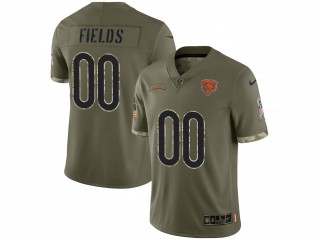 Custom Chicago Bears Olive 2022 Salute To Service Limited Jersey