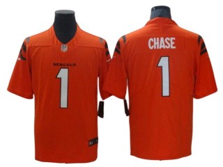 Cincinnati Bengals #1 Ja'Marr Chase Orange Vapor Untouchable Limited Jersey 