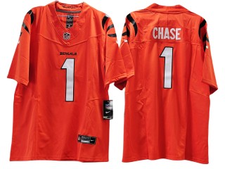 Cincinnati Bengals #1 Ja'Marr Chase Orange Vapor F.U.S.E. Limited Jersey