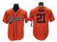 Cleveland Browns #21 Denzel Ward  Baseball Style Jersey - Orange/Brown/White