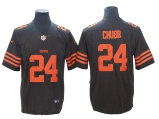 Cleveland Browns #24 Nick Chubb Brown Vapor Limited Alternate Custom Jersey