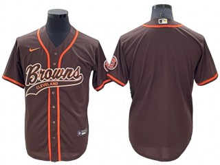 Cleveland Browns Blank Brown Baseball Style Jersey
