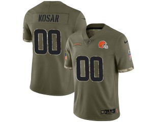 Custom Cleveland Browns Olive 2022 Salute to Service Vapor Limited Jersey