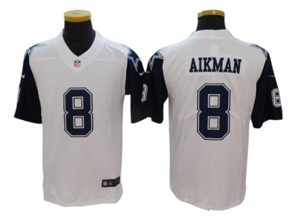 Dallas Cowboys #8 Troy Aikman White Color Rush Vapor Limited Jersey