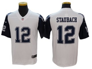 Dallas Cowboys #12 Roger Staubach White Color Rush Vapor Limited Jersey