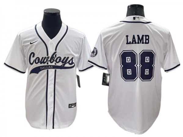 Dallas Cowboys #88 CeeDee Lamb Baseball Style Jersey - Navy/Gray/White/Olive 