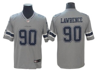 Dallas Cowboys #90 DeMarcus Lawrence Gray Inverted Legend Jersey