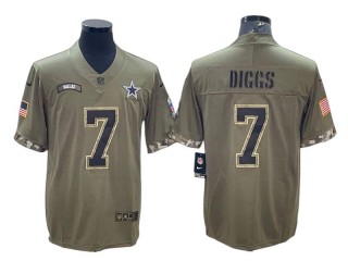 Dallas Cowboys #7 Trevon Diggs Olive 2022 Salute To Service Limited Jersey