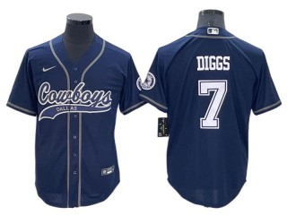 Dallas Cowboys #7 Trevon Diggs Baseball Jersey - Navy/White/Gray/Olive 