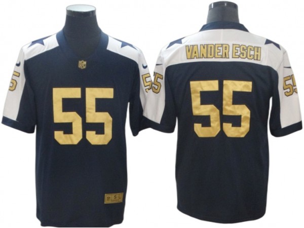 Dallas Cowboys #55 Leighton Vander Esch Navy-Gold Alternate Vapor Limited Jersey