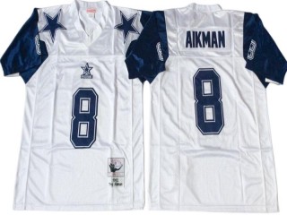 M&N Dallas Cowboys #8 Troy Aikman White 1992 Legacy Jersey