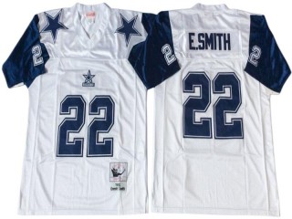 M&N Dallas Cowboys #22 Emmitt Smith White 1992 Legacy Jersey