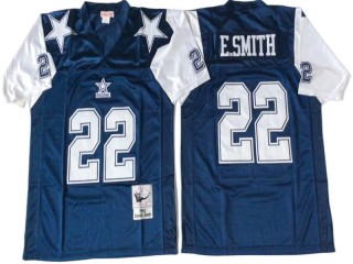 M&N Dallas Cowboys #22 Emmitt Smith Navy 1992 Legacy Jersey
