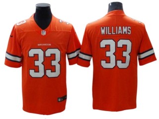 Denver Broncos #33 Javonte Williams Orange Color Rush Limited Jersey