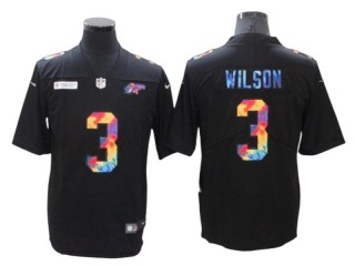 Denver Broncos #3 Russell Wilson Black Rainbow Vapor Limited Jersey