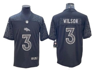 Denver Broncos #3 Russell Wilson Black RFLCTV Limited Jersey