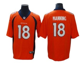 Denver Broncos #18 Peyton Manning Orange Vapor Untouchable Limited Jersey
