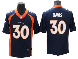 Denver Broncos #30 Terrell Davis Navy Vapor Limited Jersey