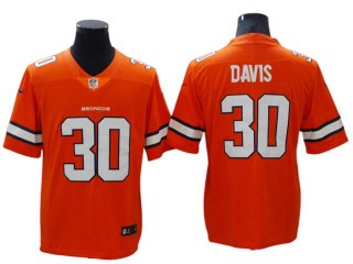 Denver Broncos #30 Terrell Davis Orange Color Rush Limited Jersey