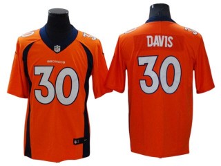 Denver Broncos #30 Terrell Davis Orange Vapor Limited Jersey