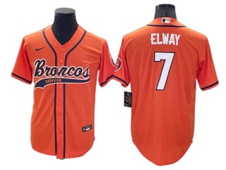 Denver Broncos #7 John Elway Orange Baseball Jersey