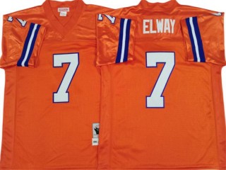 M&N Denver Broncos #7 John Elway Orange 1990 Legacy Jersey