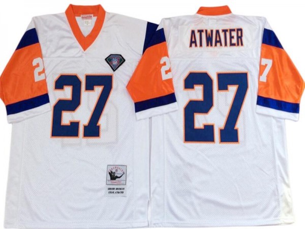 M&N Denver Broncos #27 Steve Atwater White 1994 Legacy Jersey