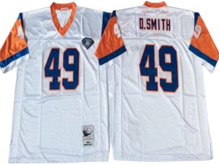 M&N Denver Broncos #49 Dennis Smith White 1994 Legacy Jersey
