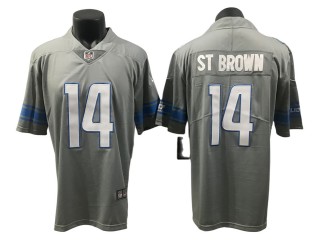 Detroit Lions #14 Amon-Ra St. Brown Silver Color Rush Limited Jersey
