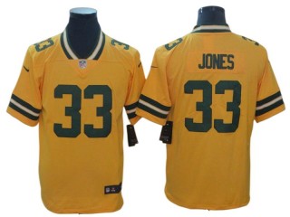 Green Bay Packers #33 Aaron Jones Yellow Legend Inverted Jersey