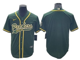 Green Bay Packers Blank Green Baseball Style Jersey