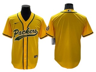 Green Bay Packers Blank Yellow Baseball Style Jersey