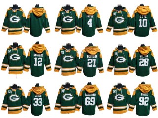 Green Bay Packers Green Lace-Up Pullover Hoodie