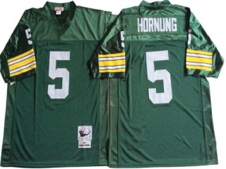 M&N Green Bay Packers #5 Paul Hornung Green Throwback Jersey