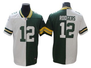 Green Bay Packers #12 Aaron Rodgers Split Green/White Limited Jersey