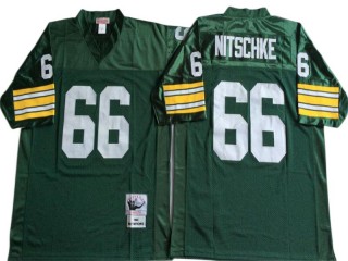 M&N Green Bay Packers #66 Ray Nitschke Green Throwback Jersey