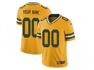 Custom Green Bay Packers Yellow Vapor Jersey