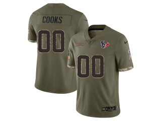 Custom Houston Texans Olive 2022 Salute To Service Limited Jersey
