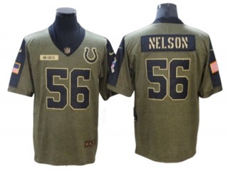 Indianapolis Colts #56 Quenton Nelson 2021 Olive Salute To Service Limited Jersey